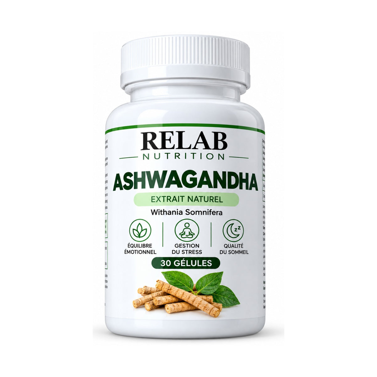 RELAB NUTRITION – Ashwagandha Extrait Naturel – 30 Gélules
