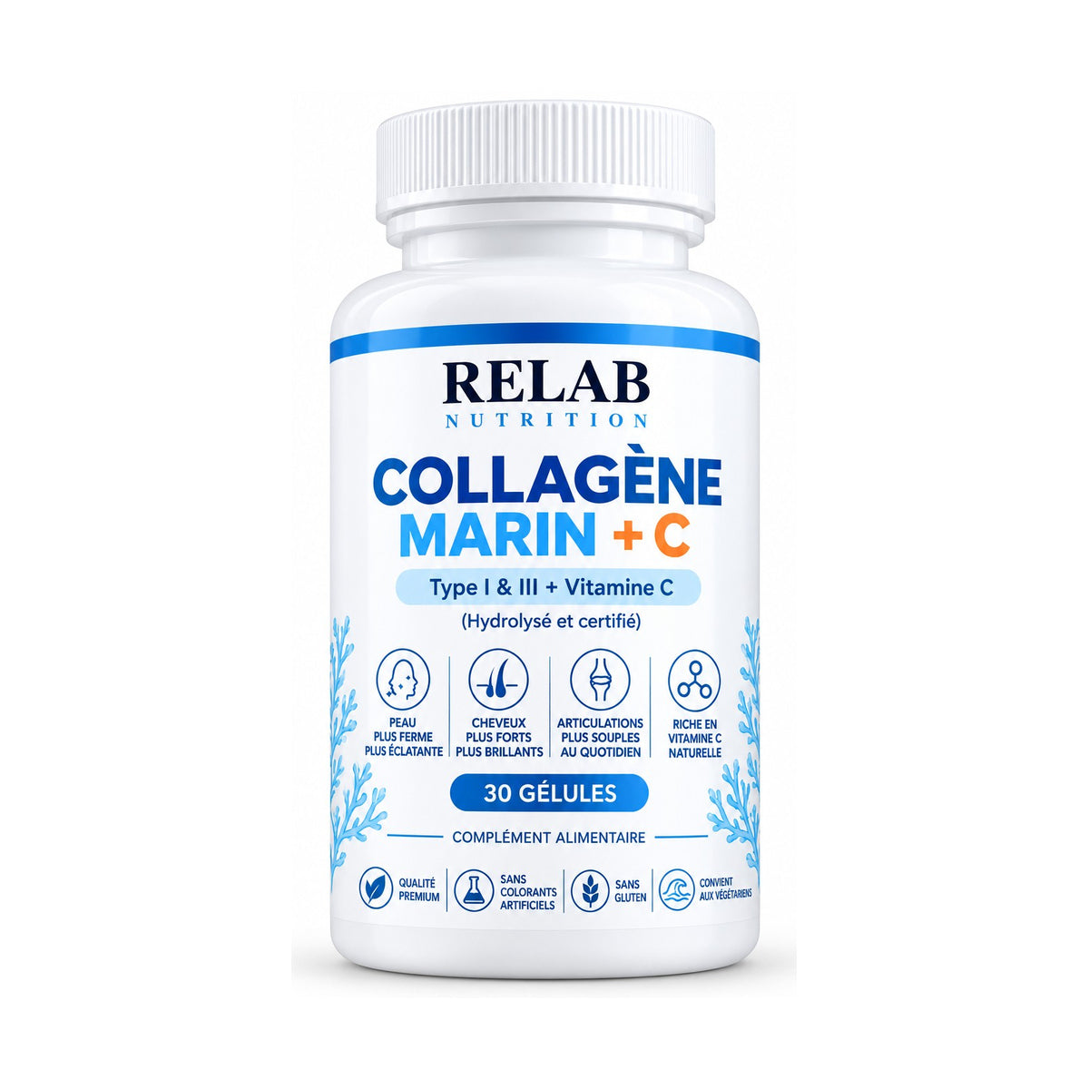 RELAB NUTRITION – Collagène Marin +C – 30 Gélules