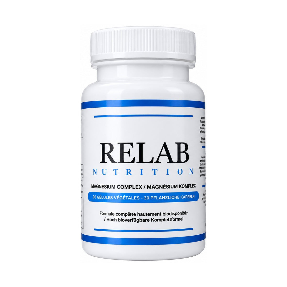 RELAB NUTRITION – Magnésium Complexe – 30 Gélules Végétales